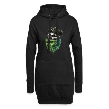 Vieil homme à la barbe et au chapeau - Sweat-shirt à capuche long Femme - noir - Devant
