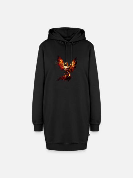 Phönix Magie Symbol der Unsterblichkeit und Stärke - Hoodie-Kleid - Schwarz