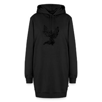 Phönix Magie Symbol der Unsterblichkeit und Stärke - Hoodie-Kleid - Schwarz - Vorne - AI Model Female 172 light (172cm)