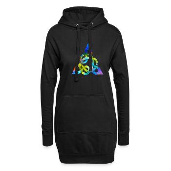 Farbenfroher keltischer Knoten - Hoodie-Kleid - Schwarz - Vorne