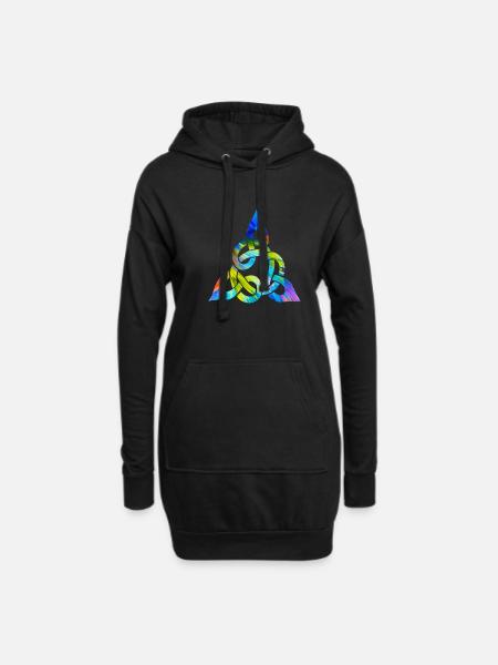 Farbenfroher keltischer Knoten - Hoodie-Kleid - Schwarz