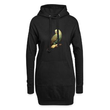 Wellensittich - Hoodie-Kleid - Schwarz - Vorne