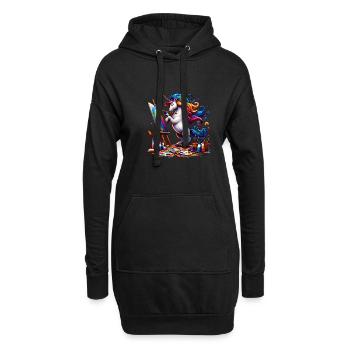 Maler Einhorn Kunst für einen Frauen, Mädchen und - Hoodie-Kleid - Schwarz - Vorne