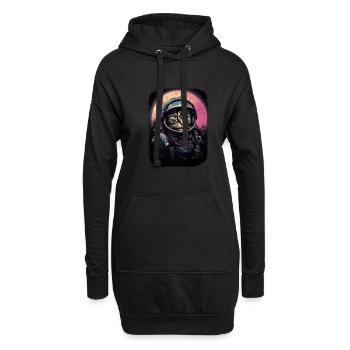Katze Schwerelosigkeit Astronaut für einen Katzen - Hoodie-Kleid - Schwarz - Vorne