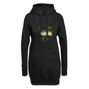 Ballett Frosch Märchen Amphibie Fantasie Tier - Hoodie-Kleid - Schwarz - Vorne