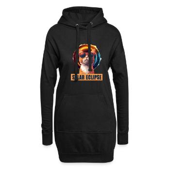 Sonnenfinsternis Katze - Hoodie-Kleid - Schwarz - Vorne