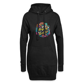 Frohe Ostern Bunte Eierjagd Osterkorb für Kinder - Hoodie-Kleid - Schwarz - Vorne