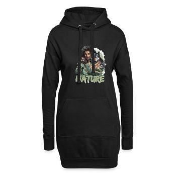 Natur Wolf Eule Schildkröte Frau für - Hoodie-Kleid - Schwarz - Vorne