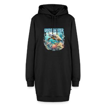 Taucher und Unterwasserfan für einen Fuchs Fan - Hoodie-Kleid - Schwarz - Vorne