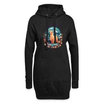 Alpaka Lama Blumen für Alpakaliebhaber - Hoodie-Kleid - Schwarz - Vorne