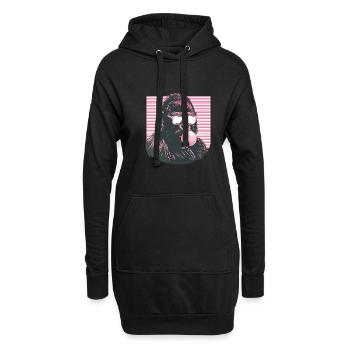 Gorilla mit Sonnenbrille Bubblegum für einen - Hoodie-Kleid - Schwarz - Vorne