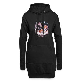 Bezaubernde Baby Tiger Blumen Wolke Träumen für - Hoodie-Kleid - Schwarz - Vorne