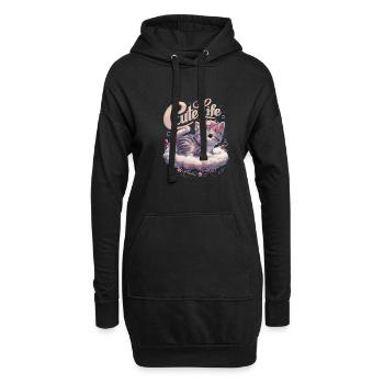 Bezaubernde Baby Katze Blumen Wolke Träumen für - Hoodie-Kleid - Schwarz - Vorne