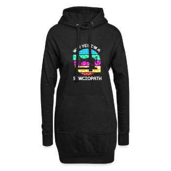 Couturière à la machine à coudre - Sweat-shirt à capuche long Femme - noir - Devant