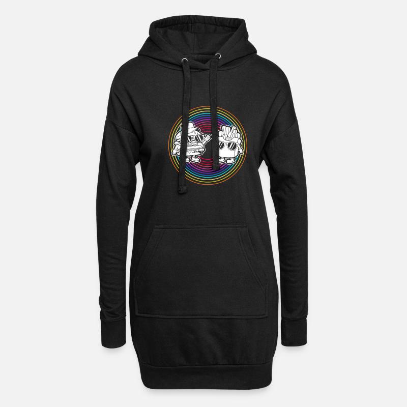 Cheeseburger Burger - Hoodie-Kleid - Schwarz