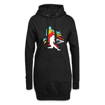Baseball - Hoodie-Kleid - Schwarz - Vorne