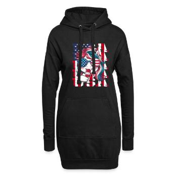 Patriotisches Einhorn Eis Amerikanische Flagge - Hoodie-Kleid - Schwarz - Vorne