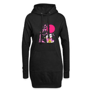 Maneki Neko Japan Glücksbringer - Hoodie-Kleid - Schwarz - Vorne