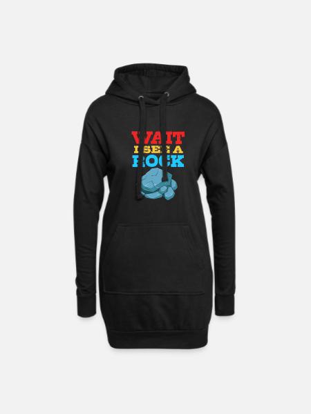 Geologe - Hoodie-Kleid - Schwarz
