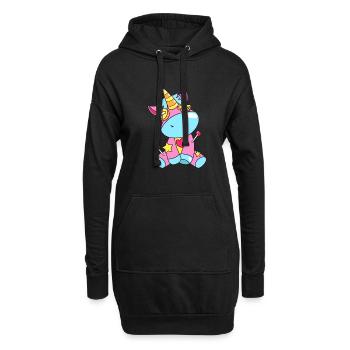 Licorne vaudou - Sweat-shirt à capuche long Femme - noir - Devant