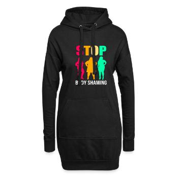 Body Positivity - Hoodie-Kleid - Schwarz - Vorne