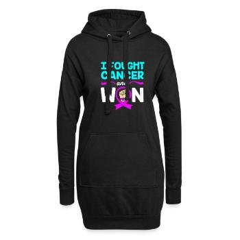 Schilddrüsenkrebs Krebs Schilddrüse - Hoodie-Kleid - Schwarz - Vorne