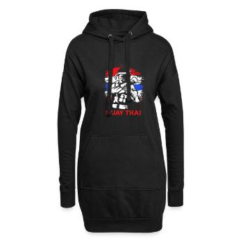 Muay Thai boxen - Hoodie-Kleid - Schwarz - Vorne