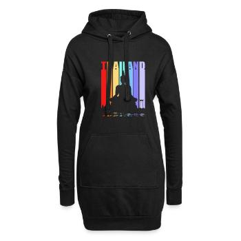 Thaï - Sweat-shirt à capuche long Femme - noir - Devant