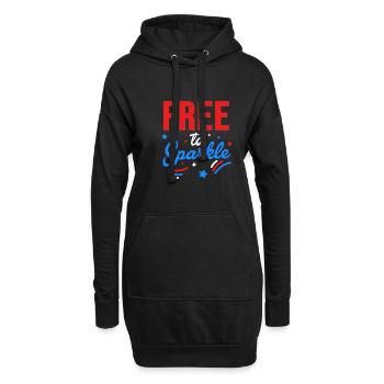 Vierter Juli Nationalfarben Nationalfeiertag USA - Hoodie-Kleid - Schwarz - Vorne