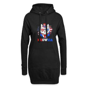 Vierter Juli Nationalfarben Nationalfeiertag USA - Hoodie-Kleid - Schwarz - Vorne