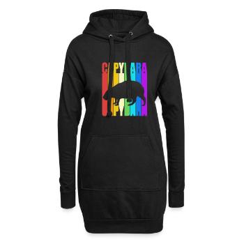 Capybara - Hoodie-Kleid - Schwarz - Vorne