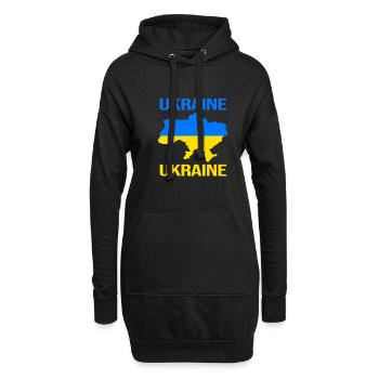 Ukraine - Hoodie-Kleid - Schwarz - Vorne