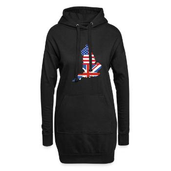 Angleterre Anglais - Sweat-shirt à capuche long Femme - noir - Devant