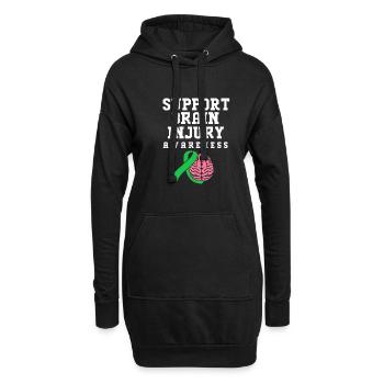Schädel Hirn Trauma - Hoodie-Kleid - Schwarz - Vorne