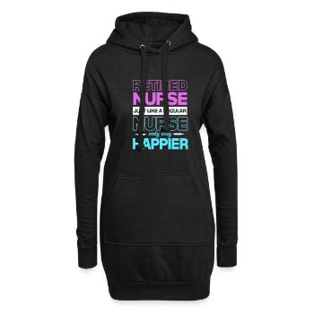 Krankenschwester Rente - Hoodie-Kleid - Schwarz - Vorne
