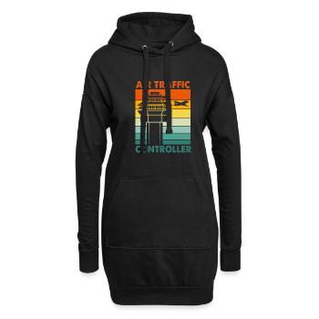 Contrôleur aérien - Sweat-shirt à capuche long Femme - noir - Devant