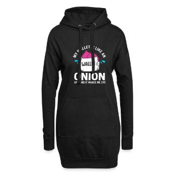 Oignon - Sweat-shirt à capuche long Femme - noir - Devant