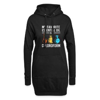 Ätherisches Öl - Hoodie-Kleid - Schwarz - Vorne