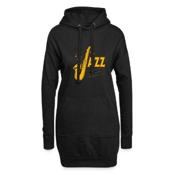 Saxophon Saxophonist - Hoodie-Kleid - Schwarz - Vorne