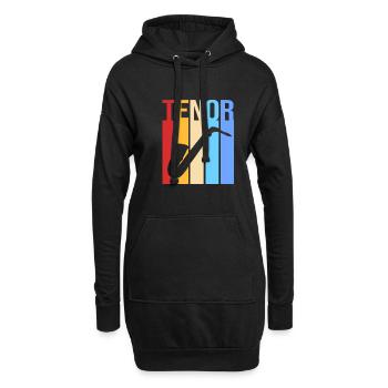 Saxophoniste saxophoniste - Sweat-shirt à capuche long Femme - noir - Devant