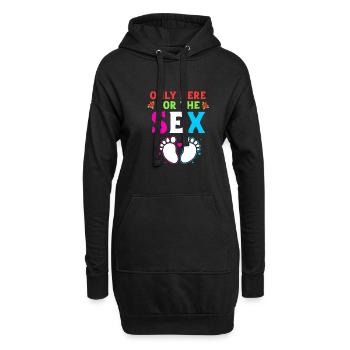 Noël sexe révéler nouveau-né bébé dictons - Sweat-shirt à capuche long Femme - noir - Devant