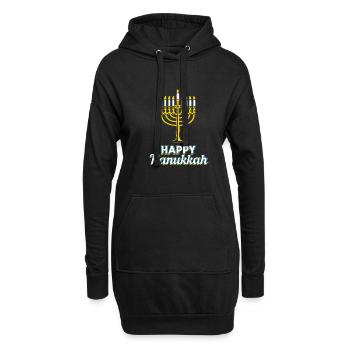 Hanoucca - Sweat-shirt à capuche long Femme - noir - Devant
