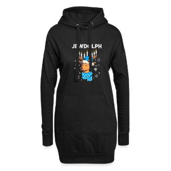 Hanoucca - Sweat-shirt à capuche long Femme - noir - Devant