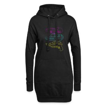 Wasserpistole - Hoodie-Kleid - Schwarz - Vorne