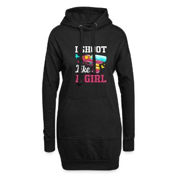 Wasserpistole - Hoodie-Kleid - Schwarz - Vorne
