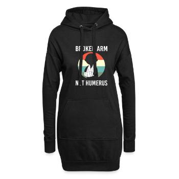 Gebrochener Arm Knochen Knochenbruch - Hoodie-Kleid - Schwarz - Vorne
