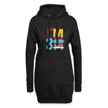 Fête d'anniversaire pour enfants avec un camion de pompiers - Sweat-shirt à capuche long Femme - noir - Devant