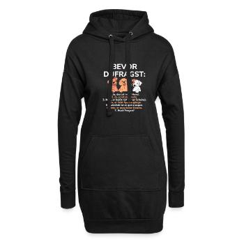 Bevor Du Fragst Das Ist Mein Hund - Hoodie-Kleid - Schwarz - Vorne