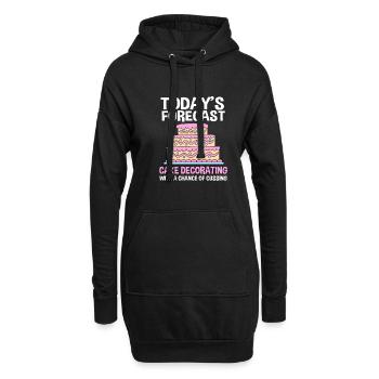 Torte Törtchen Dekoration Kuchen - Hoodie-Kleid - Schwarz - Vorne