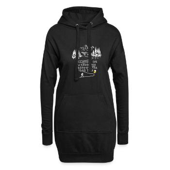 Je länger die Wanderung desto kälter das Bier - Hoodie-Kleid - Schwarz - Vorne